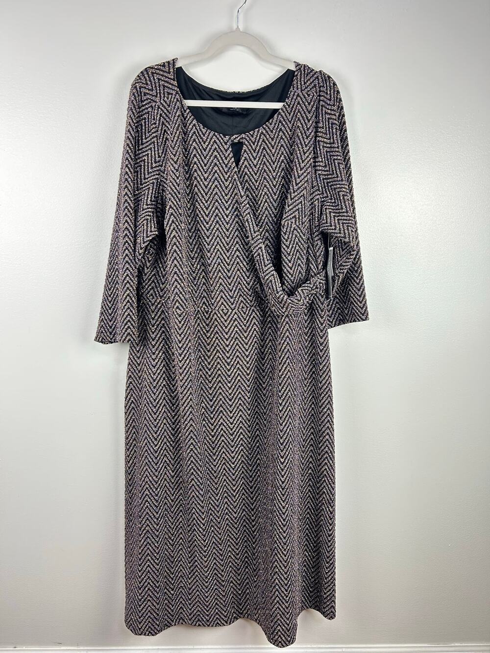 NEW Lane Bryant Shimmer Faux Wrap Dress Modest Plus Size 26/28